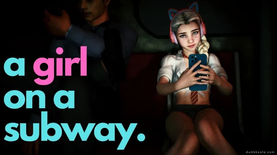 A Girl on a Subway Phone